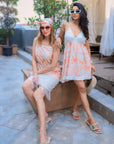 Coral Flowy Beach Summer Dress