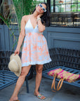 Coral Flowy Beach Summer Dress