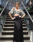 Sleek Satin Skirt and Cheetah Ruffle Top