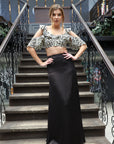 Sleek Satin Skirt and Cheetah Ruffle Top