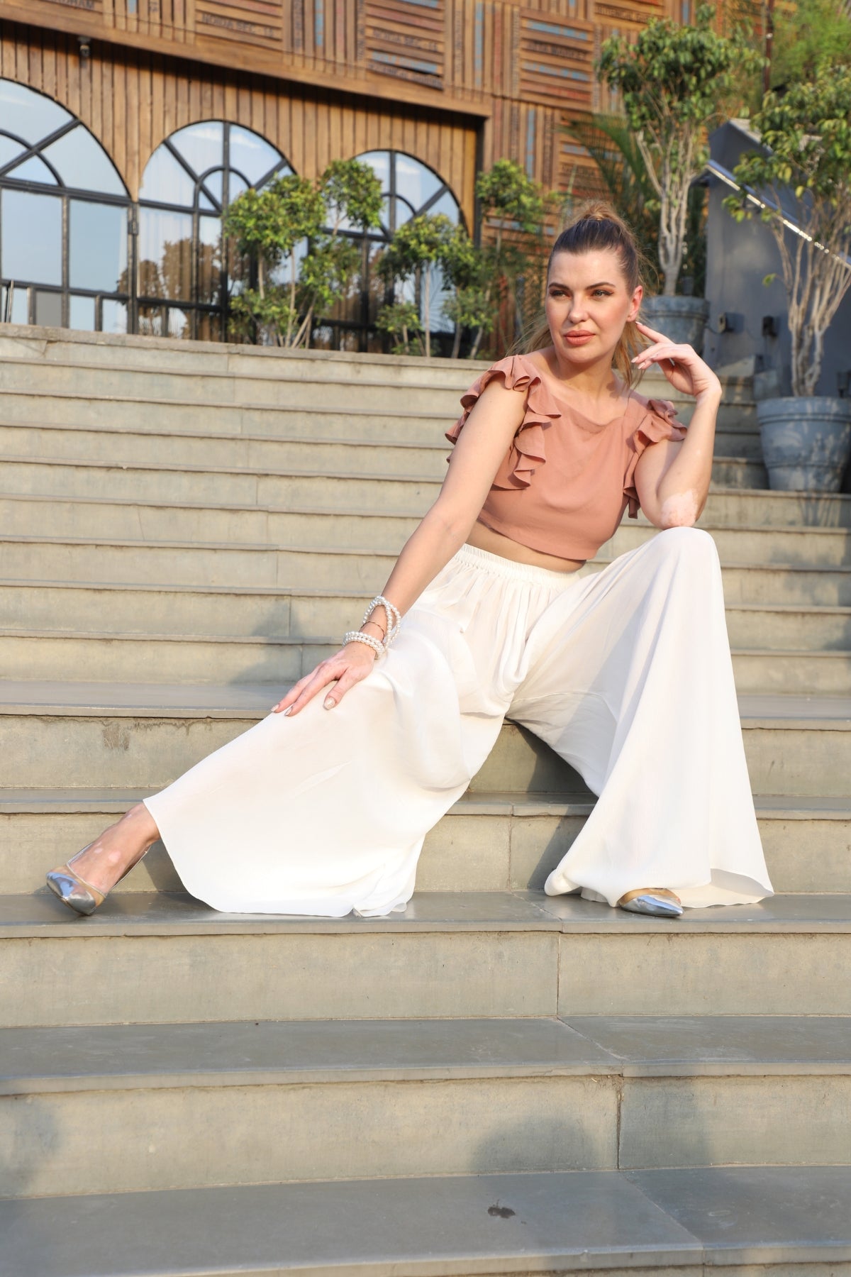 Effortless Ruffle &amp; Palazzo Combo